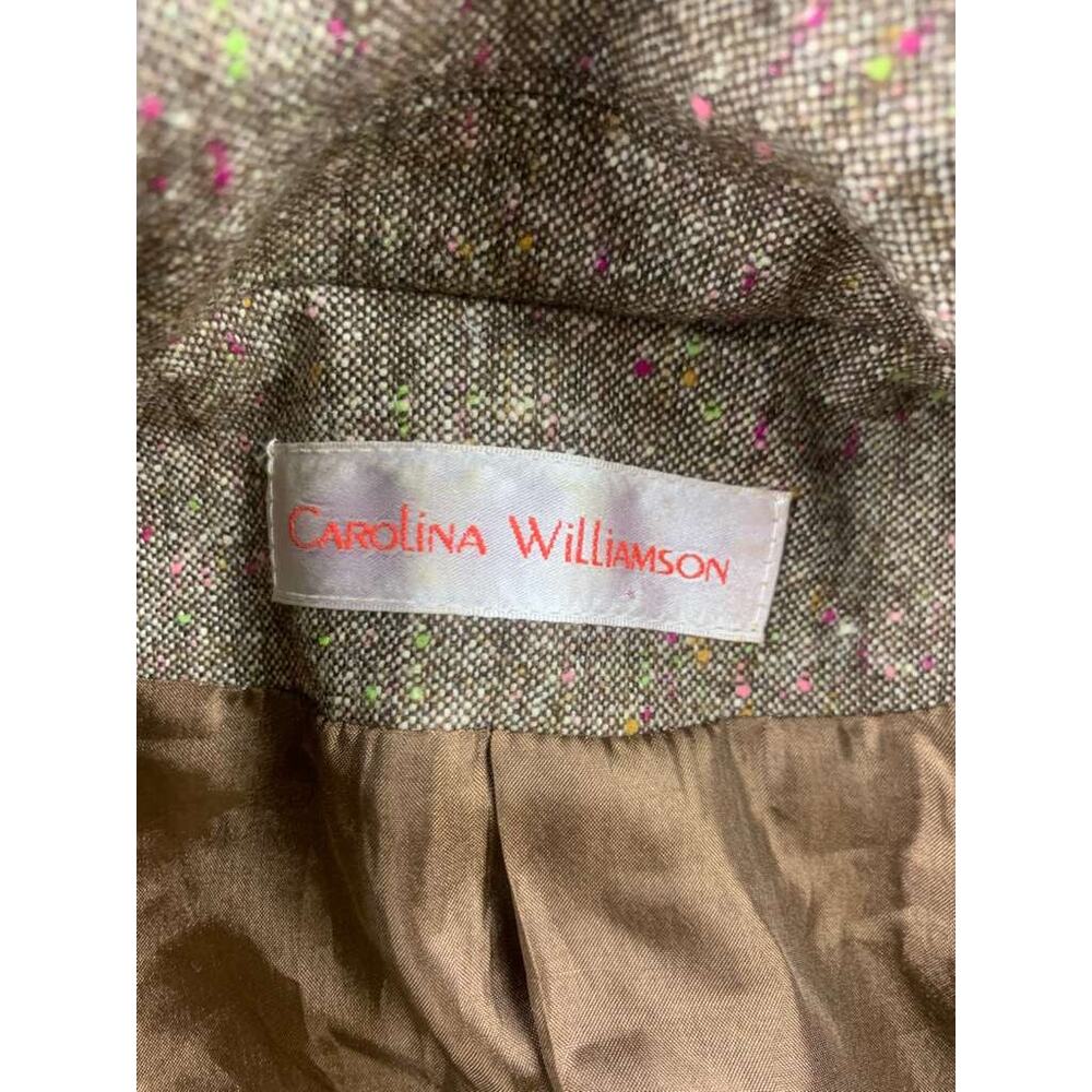 Carolina Williamson Blazer Women 2 Brown Wool Blend Three Button Front USA Made - Picture 3 of 8